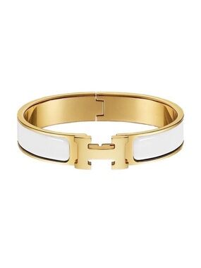 Clic H Bracelet Gold and White
